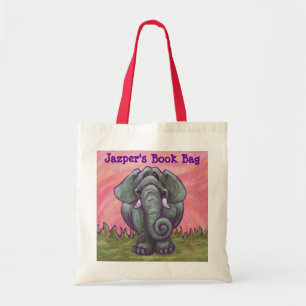 Cute Elephant Personlig Bok Bag Tygkasse