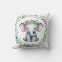 Cute Elephant Pillow in Blue
