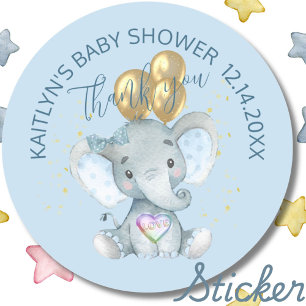 Cute Elephant Pojke Shower Tack Runt Klistermärke