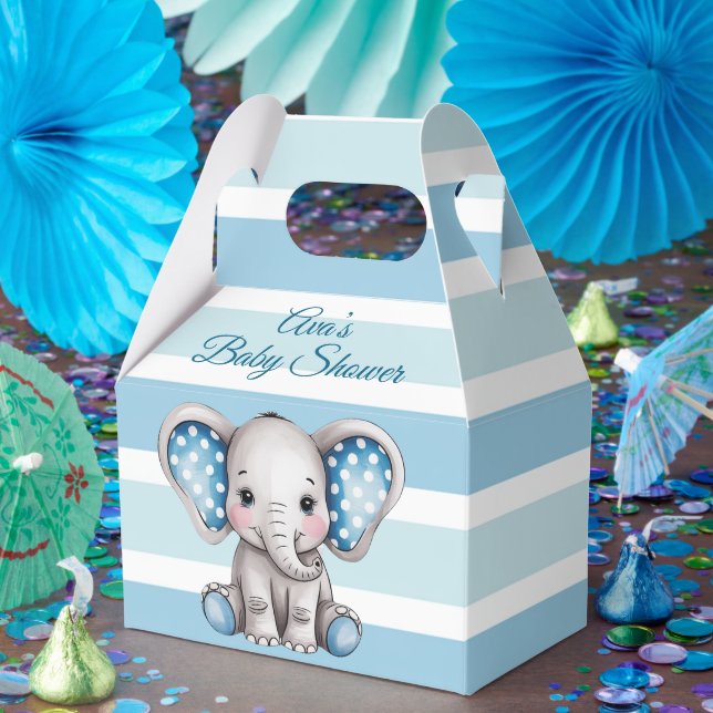 Cute Elephant Polka dots Boy Shower Presentaskar (Part)