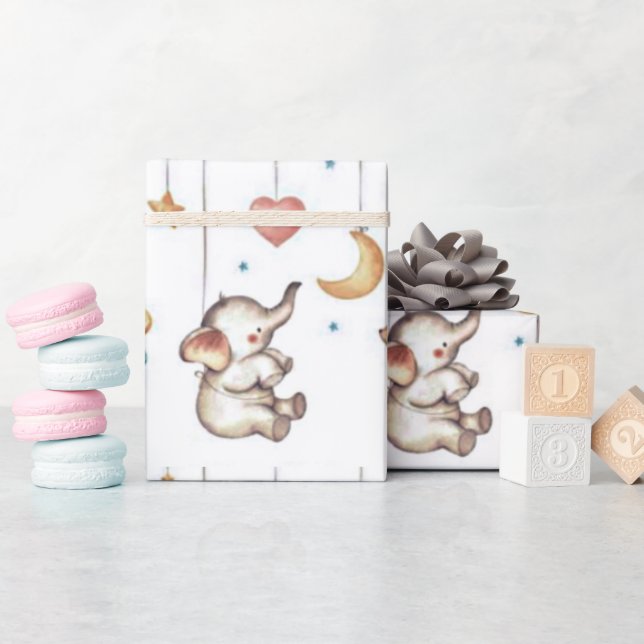Cute Elephant Presentpapper (Baby Shower)