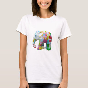 Cute elephant retro-lappverk vismiskt tröja