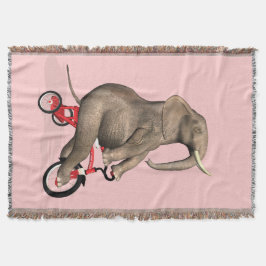 Cute Elephant Riding A Tricle Filt