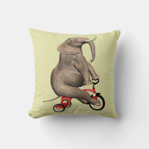 Cute Elephant Riding A Tricle Kudde
