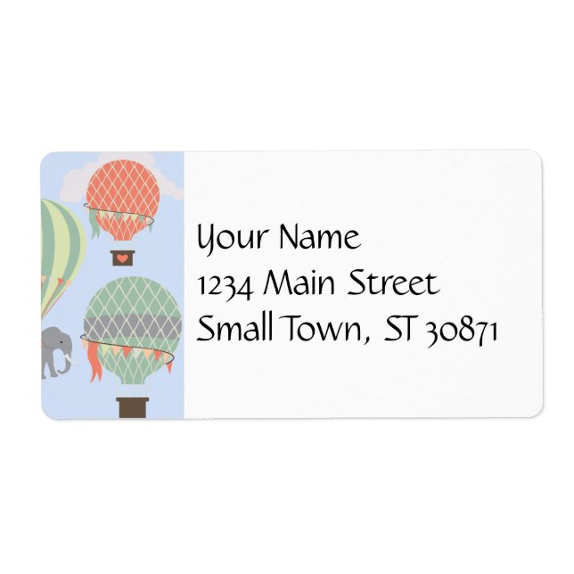 Cute Elephant Riding Luftballongs Stigning Fraktsedel (Framsidan)