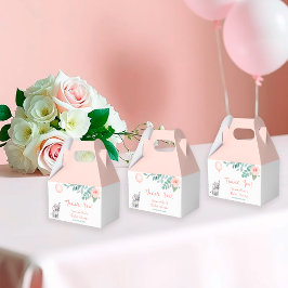 Cute Elephant Rosa Balloon Girl Baby Shower Presentaskar