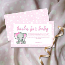 Cute Elephant rosa bokar för baby biljett Tilläggskort