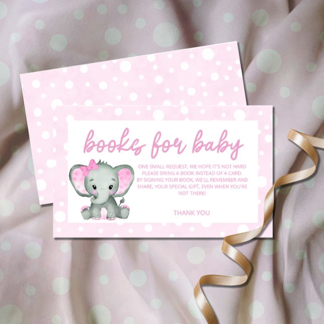 Cute Elephant rosa bokar för baby biljett Tilläggskort (Skapare uppladdad)