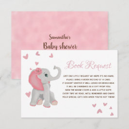 Cute Elephant Rosa Girl Girl Bok Request Baby Show Tilläggskort