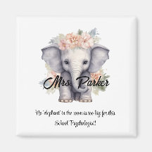 Cute Elephant School Psycholog Citote Funny
