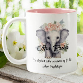 Cute Elephant School Psychologist citerar terapi Två-Tonad Mugg