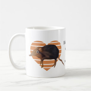 Cute Elephant Shrew Orange Heart Ordlek Kaffemugg