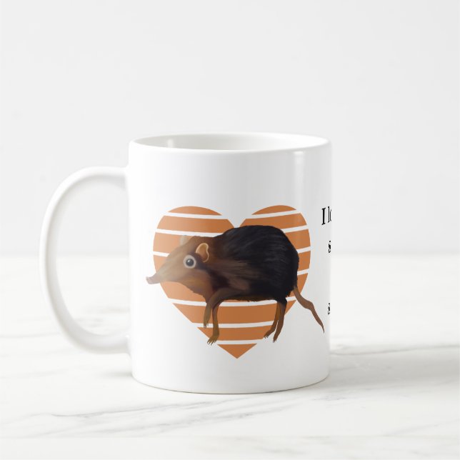 Cute Elephant Shrew Orange Heart Ordlek Kaffemugg (Vänster)
