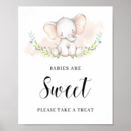 Cute Elephant Spädbarn är ett sött tecken poster