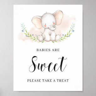 Cute Elephant Spädbarn är ett sött tecken poster