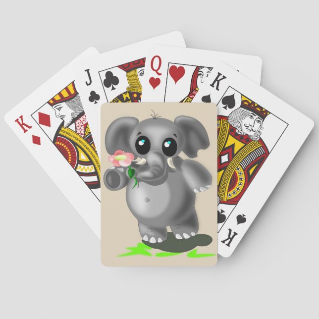 Cute Elephant-spelkort Casinokort (Baksidan)