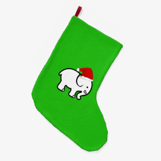 Cute Elephant Stocking Lycklig Helgdag Home Joy Stor Julstrumpa