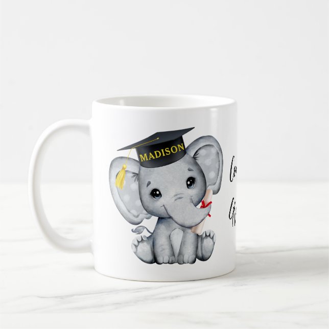 Cute Elephant Studenten Kaffemugg (Vänster)