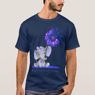 Cute Elephant Sunflower Huntingtons Disease Awaren T Shirt