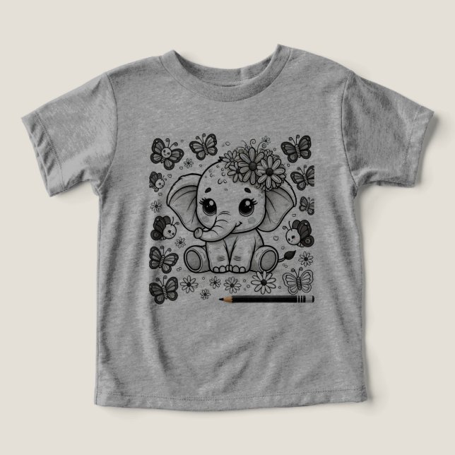 Cute Elephant T Shirt (Design Framsida)