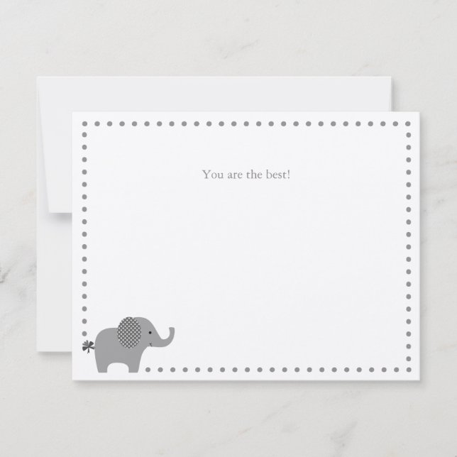 Cute Elephant Tackkort Card Anteckningskort (Framsida)