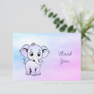 Cute Elephant-tackkort Tack Kort