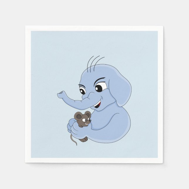 Cute elephant tecknad napkins pappersservett (Framsidan)