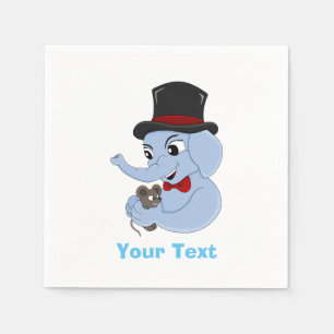 Cute elephant tecknad napkins pappersservett