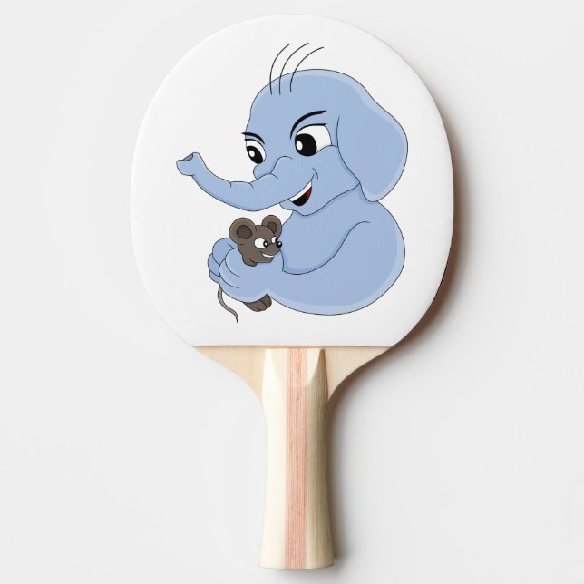 Cute elephant tecknad ping pong paddle pingisracket (Framsidan)