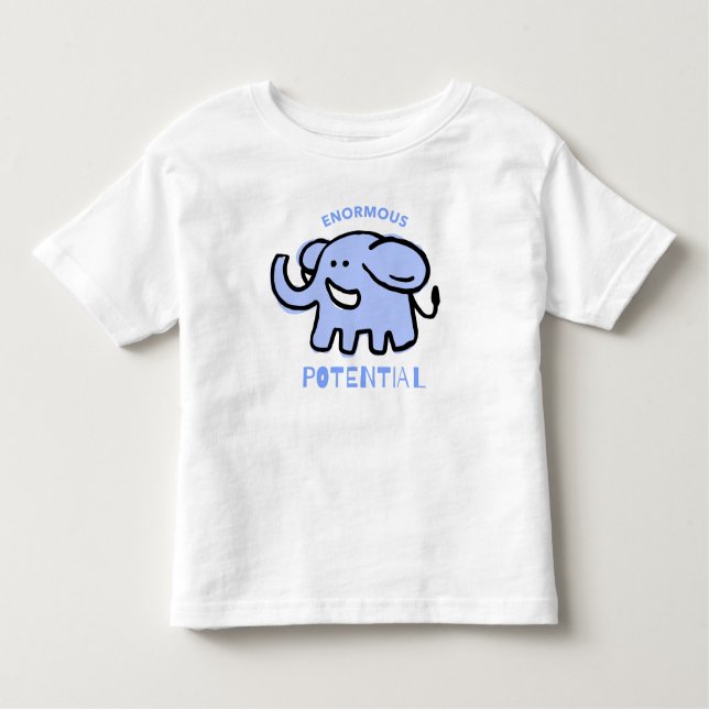 Cute Elephant Tecknad T Shirt (Framsida)