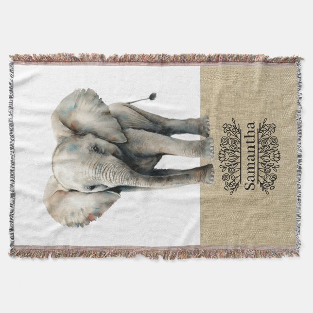 Cute Elephant Throw Blanket Filt (Framsidan)