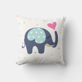 Cute elephant tryckt dekorativ kudde