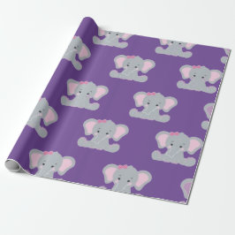 Cute elephant tryckt presentpapper