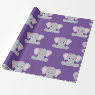 Cute elephant tryckt presentpapper
