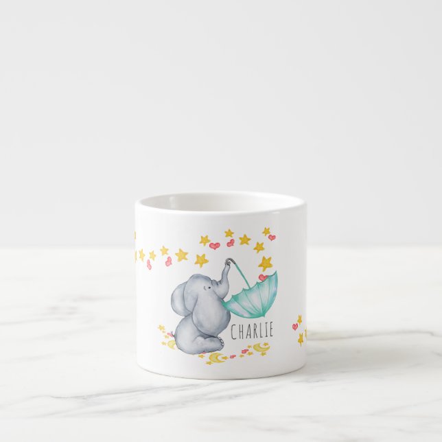 Cute Elephant Twinkle Tinkle Little Star Kids Kopp Espressomugg (Framsidan)
