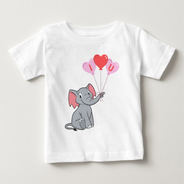 Cute elephant valentins dag t shirt (Framsida)
