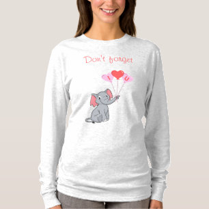Cute elephant valentins dag t shirt