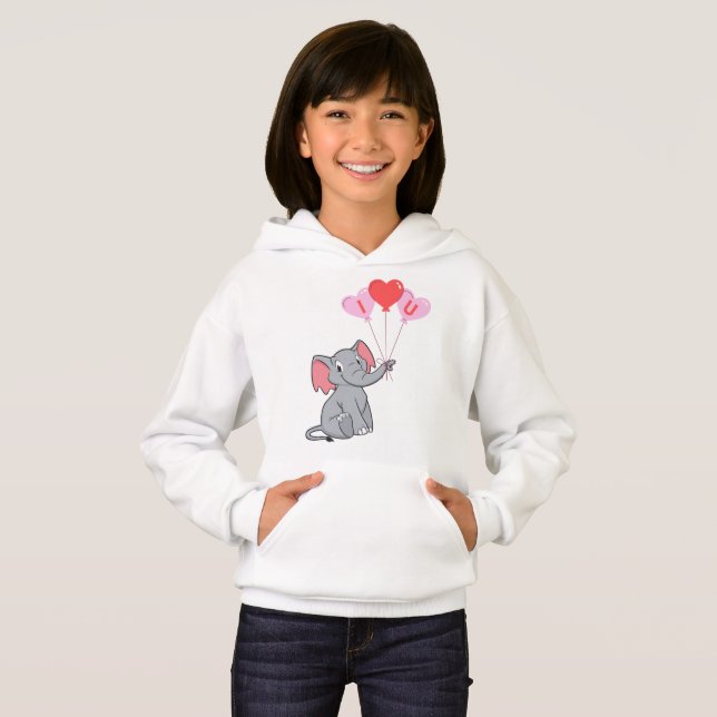 Cute elephant valentins dag t shirt (Hel framsida)