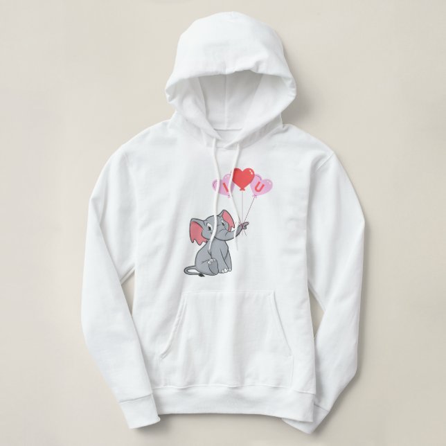 Cute elephant valentins dag t shirt (Design framsida)