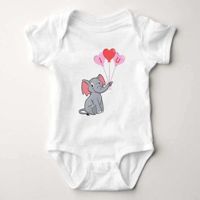 Cute elephant valentins dag t shirt (Framsida)