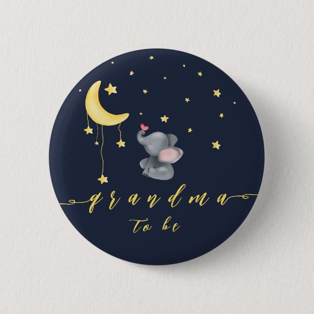 Cute Elephant with Little Butterfly Grandma to be Knapp (Framsida)