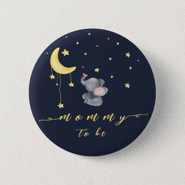 Cute Elephant with Little Butterfly Mamma to be Knapp (Framsida)