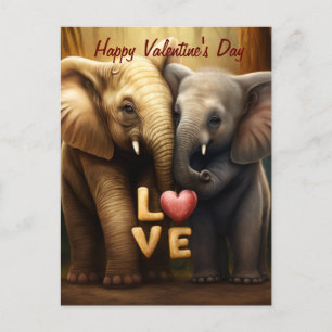 Cute elephants i kärlek vykort