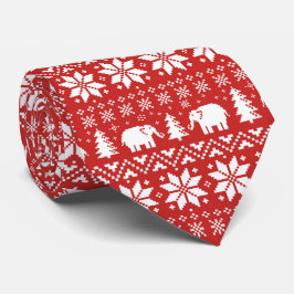 Cute Elephants jul Mönster Red and White Slips
