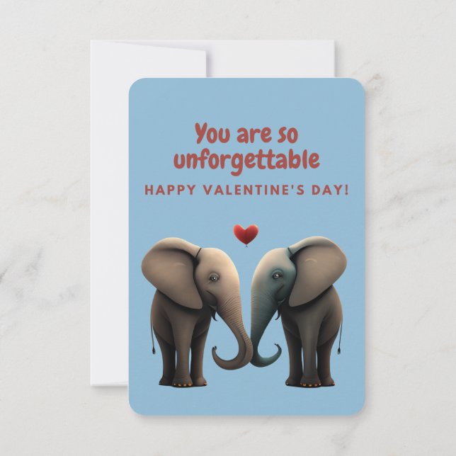 Cute Elephants Valentine Day Card Inbjudningar (Baksida)