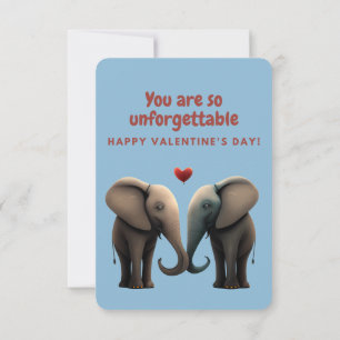 Cute Elephants Valentine Day Card Inbjudningar