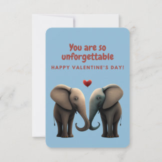 Cute Elephants Valentine Day Card Inbjudningar