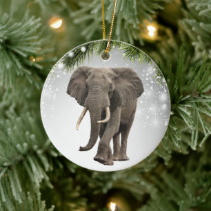 Cute Elephent Safari Wildlife african animals zoo Julgransprydnad Keramik