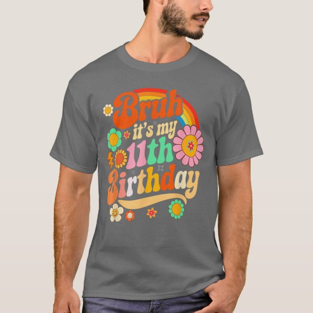 Cute Eleven Years Old Birthday Boys Girls Party Ap T Shirt (Framsida)