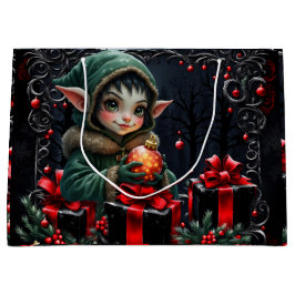 Cute Elf Child in Grönt Hooded Jacka